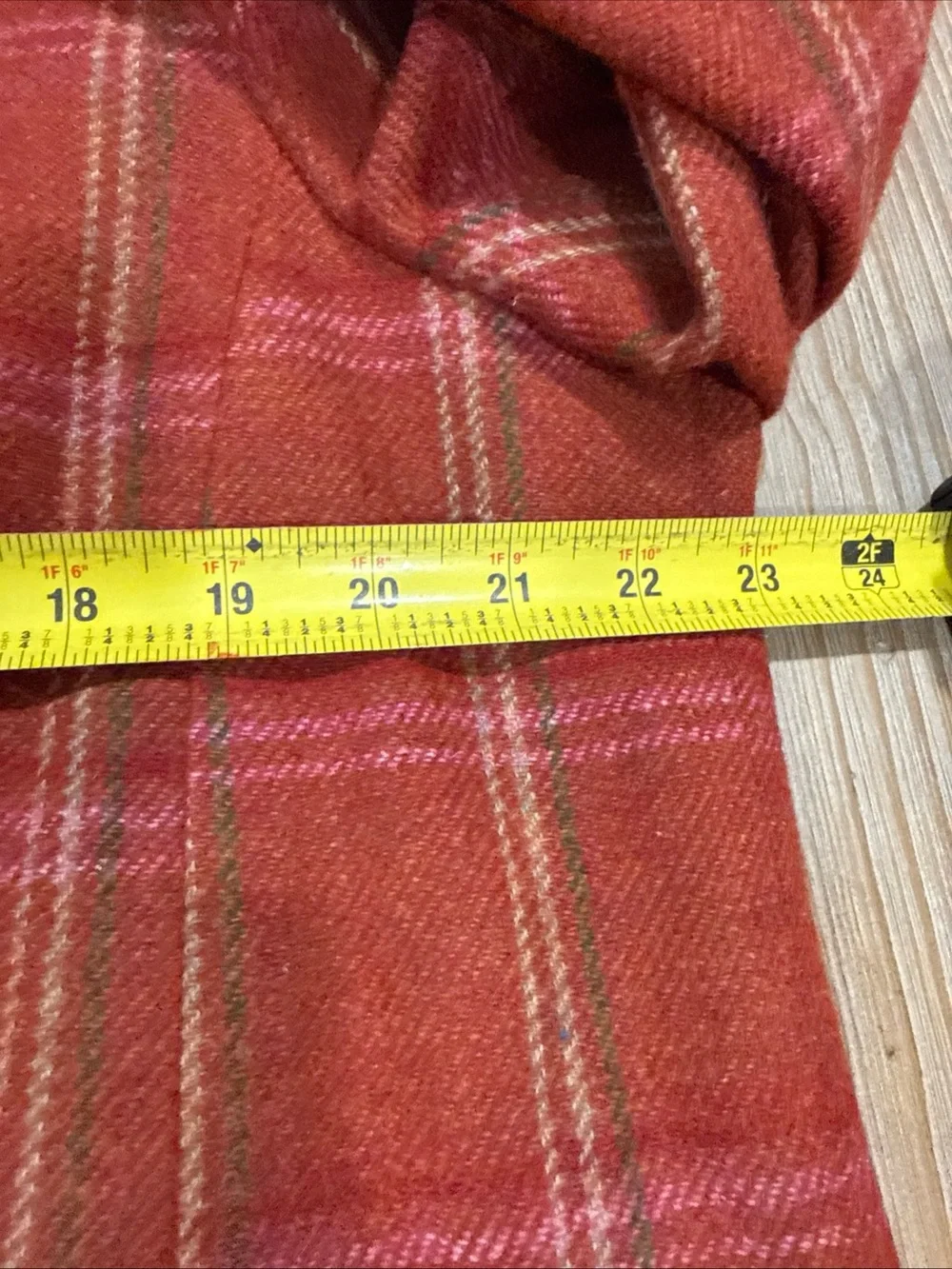 Talbots 16W Petite Wool Plaid Blazer Jacket Grannycore Professorcore Orange
